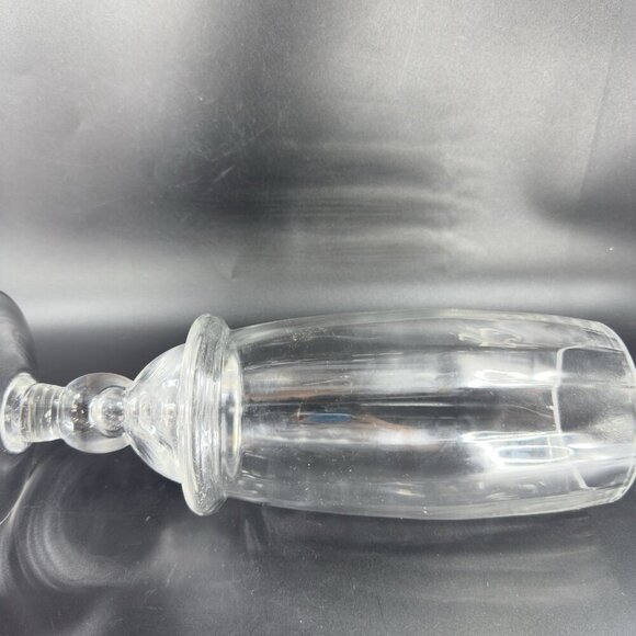 Vintage Clear Hurricane Tall Candle Holder Votive Vase Footed Glassware Decor - Picture 5 of 10